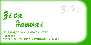 zita hamvai business card